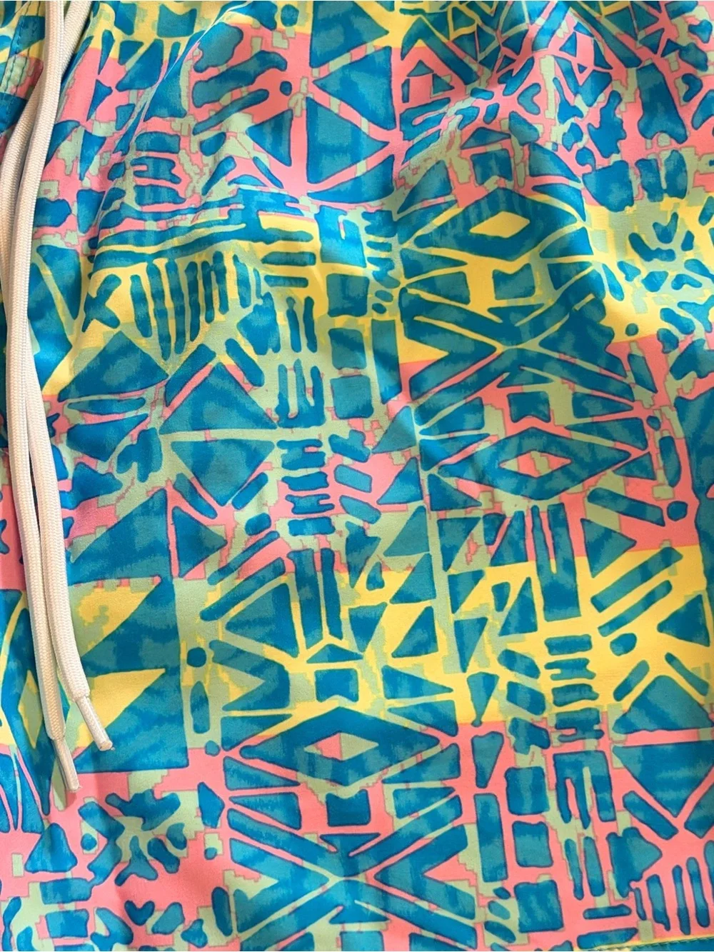 crown & ivy Blue, Yellow & Pink Geometric Swim Trunks